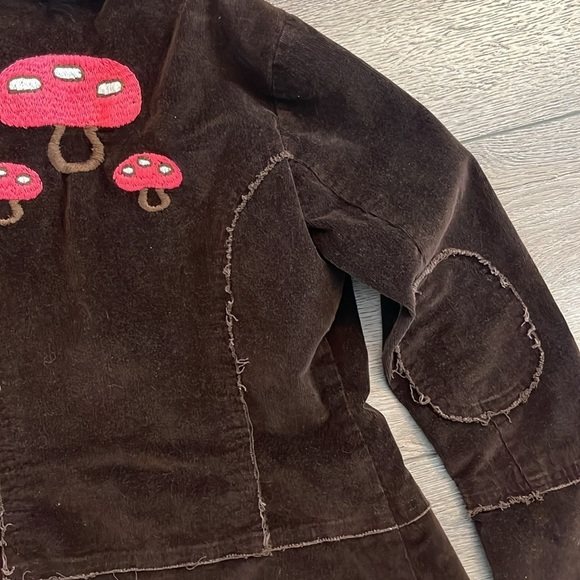 Pepper 1970’s brown corduroy embroidered button up blazer jacket small - Picture 6 of 8